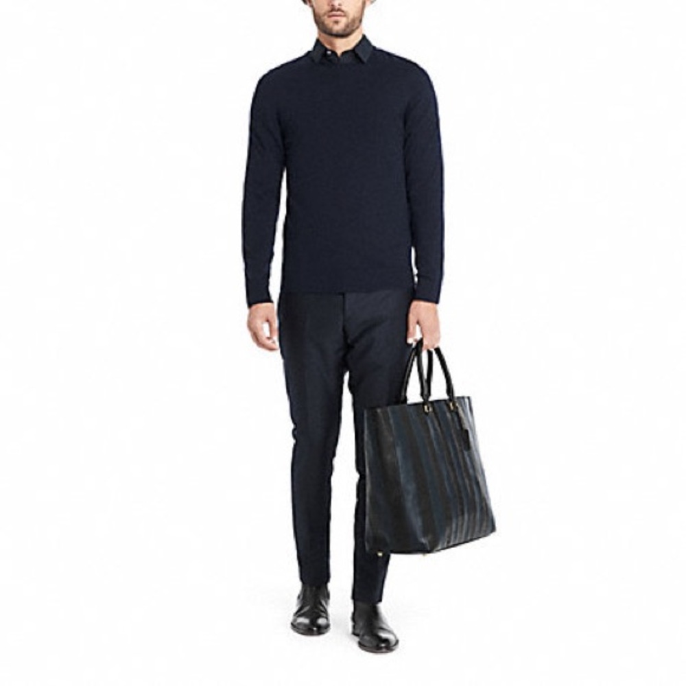 Limited Edition Coach Bleecker in Bar Stripe (Navy/Black) Leather F71213 - Picture 11 of 11